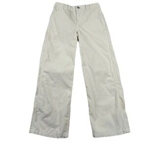 Madewell Corduroy Pants Womens 25p Petite Emmett Wide Leg Ivory Cream Preppy